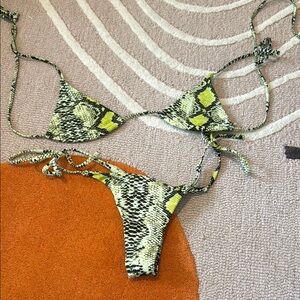 Neon Green Snakeskin Bikini